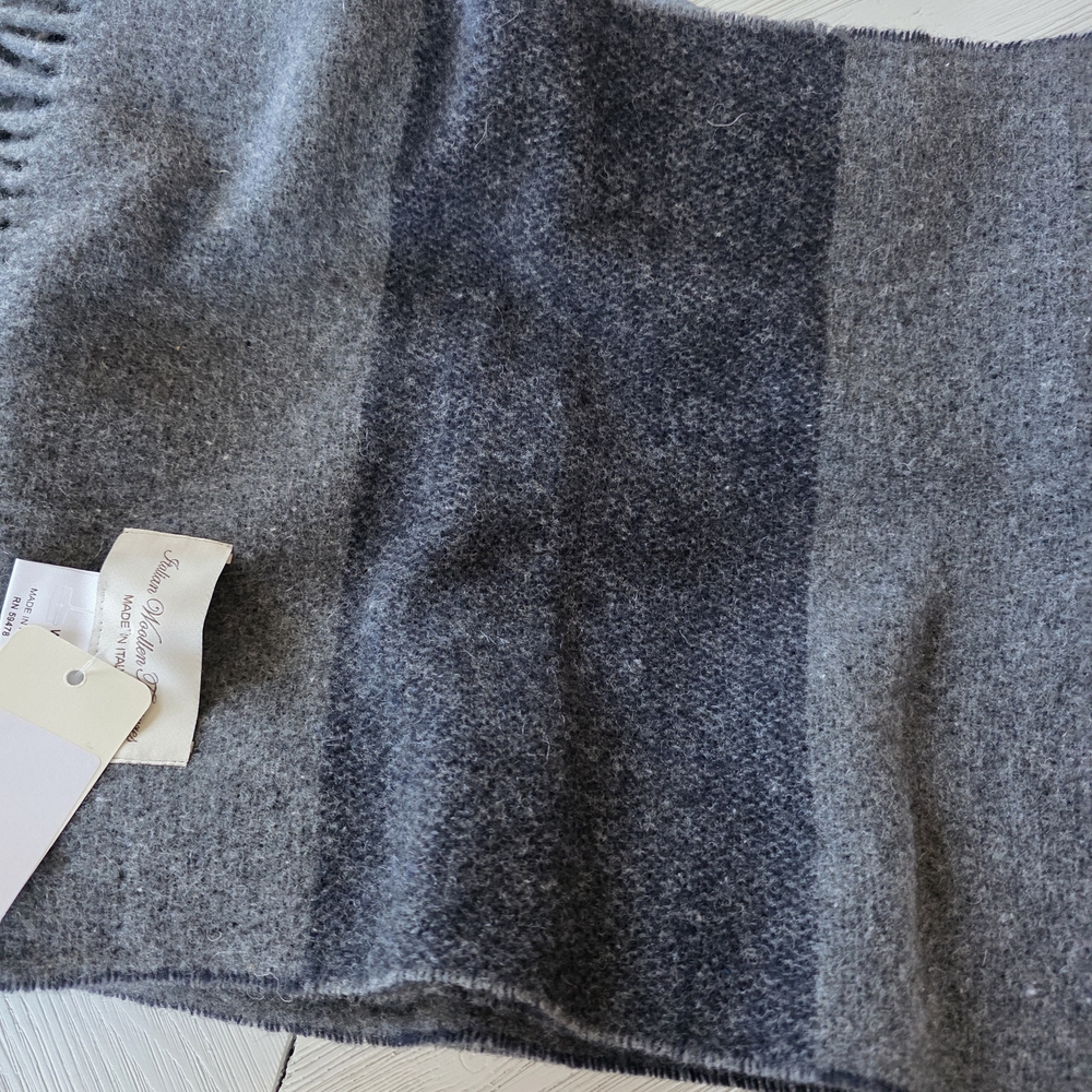 Gray Wool Scarf From Italy